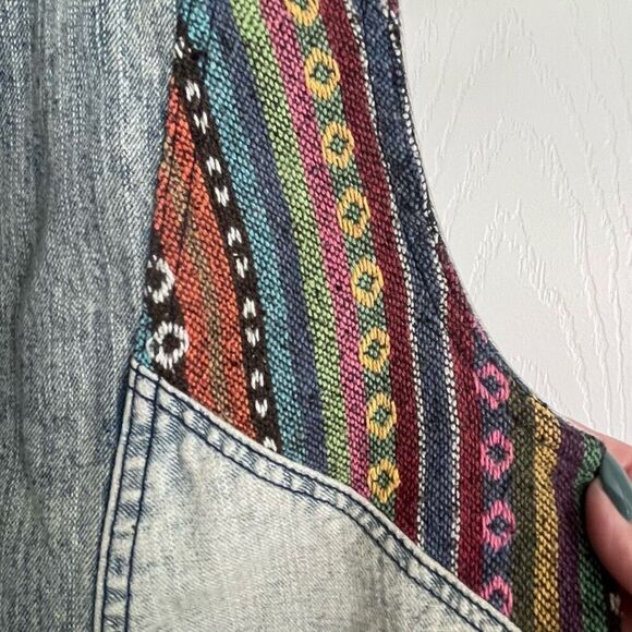 Anthropologie Staring at Stars Stonewashed Denim Vest Size Small - Picture 3 of 6